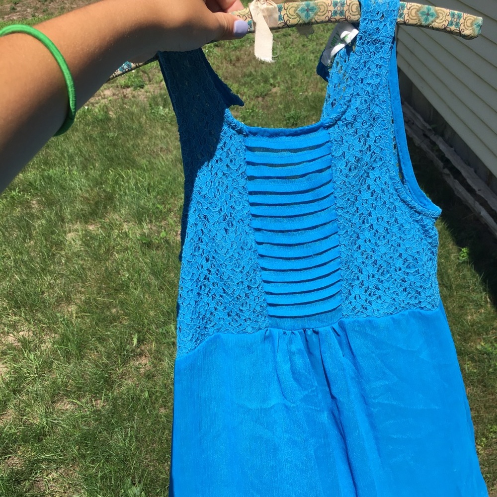 Blue flowing tank top